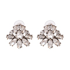Imitated crystal&CZ Fashion Geometric earring  (white) NHJJ5430-white