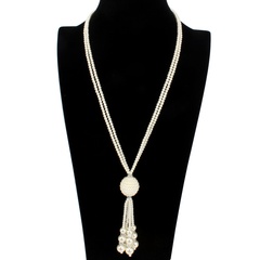 Koreanische Mode Perle Quaste Pullover Kette lange Herbst und Winter Halskette Temperament Halskette Schmuck F1050