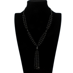 Beads Korea Tassel necklace  (black) NHCT0381-black