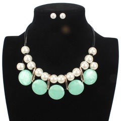 Plastic Fashion Geometric necklace  (green) NHCT0383-green