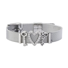 TitaniumStainless Steel Fashion Sweetheart bracelet  Steel color NHHN0373Steelcolorpicture1