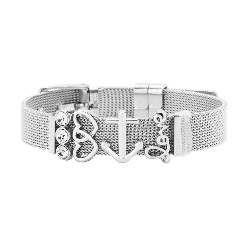 TitaniumStainless Steel Fashion Geometric bracelet  Steel color NHHN0375Steelcolor