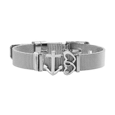 Titanium&Stainless Steel Fashion Sweetheart bracelet  (Steel color) NHHN0377-Steel-color's discount tags