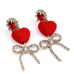 Alloy Vintage Sweetheart earring  (red) NHLL0101-red