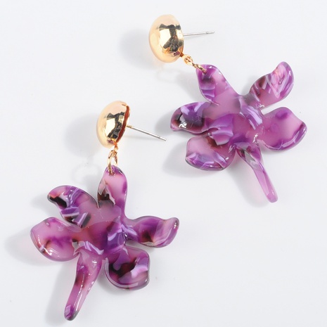 Acrylic Vintage Flowers earring  (purple) NHLL0171-purple's discount tags
