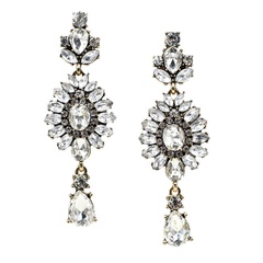 Europäische und amerikanische Luxus Damen Bankett Legierung Diamant Anhänger Ohrringe Ali Express glänzende und exquisite Ohrringe Außenhandels zubehör