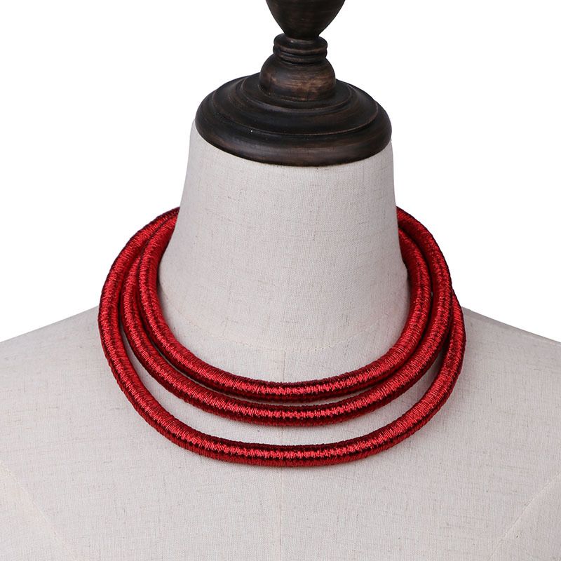 Alloy Fashion Geometric necklace  red NHJJ4138red