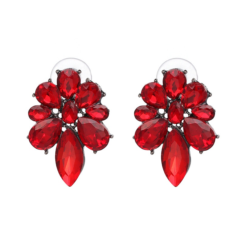 Imitated crystalCZ Fashion Flowers earring  red NHJJ4322red