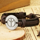 Leather Fashion Geometric bracelet  Black line NHPK1278Black linepicture2
