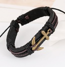 Leather Fashion Geometric bracelet  black NHPK1293blackpicture1