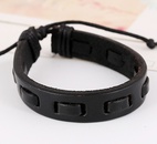 Leather Fashion Geometric bracelet  black NHPK1346blackpicture1