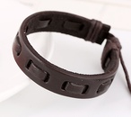 Leather Fashion Geometric bracelet  black NHPK1346blackpicture2