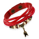 Leather Fashion Geometric bracelet  red NHPK1292redpicture1