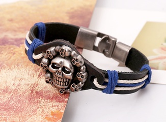 Leather Korea Geometric bracelet  (Skull) NHPK1447-Skull