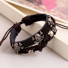 Leather Korea Geometric bracelet  (black) NHPK1403-black