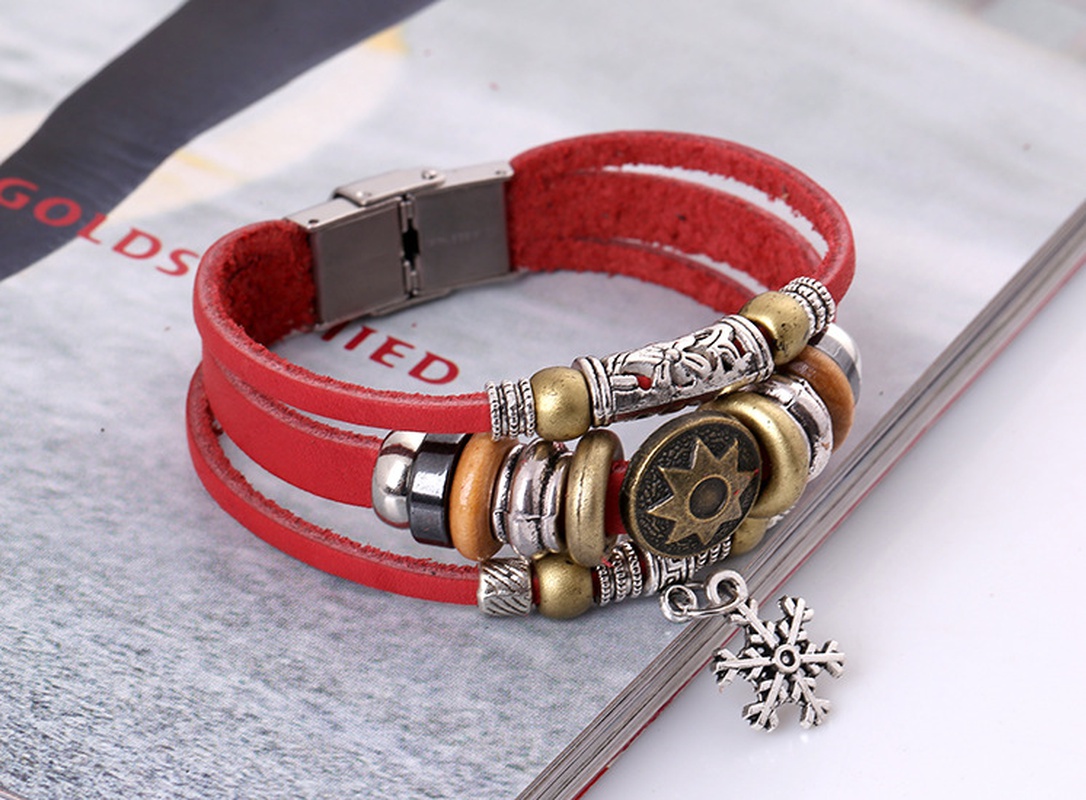 Alloy Korea Geometric bracelet  red NHPK1266red