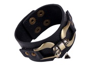 Leather Fashion Geometric bracelet  black NHPK1357blackpicture1