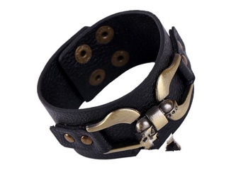 Leather Fashion Geometric bracelet  (black) NHPK1357-black