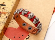 Leather Fashion Geometric bracelet  red NHPK1402redpicture1