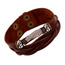 Leather Fashion Geometric bracelet  brown NHPK1296brownpicture1