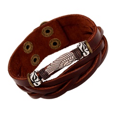Leather Fashion Geometric bracelet  (brown) NHPK1296-brown