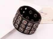 Leather Fashion Geometric bracelet  black NHPK1370blackpicture1