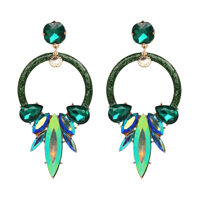 Plastic Fashion Geometric earring  green NHJJ4563green