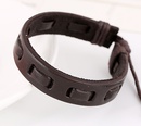 Leather Fashion Geometric bracelet  black NHPK1346blackpicture6