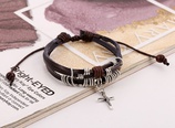 Leather Fashion Geometric bracelet  black NHPK1386blackpicture6