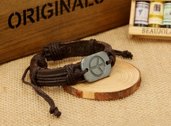 Leather Vintage Geometric bracelet  Rope black NHPK1497Rope blackpicture2