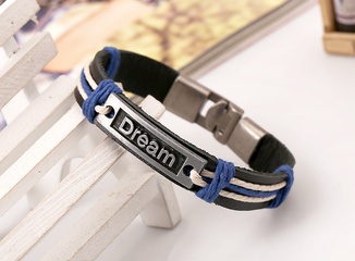 Leather Fashion Geometric bracelet  (male) NHPK1515-male