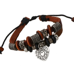 Leather Fashion Geometric bracelet  (brown) NHPK1543-brown