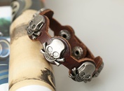 Leather Fashion Geometric bracelet  black NHPK1549blackpicture2