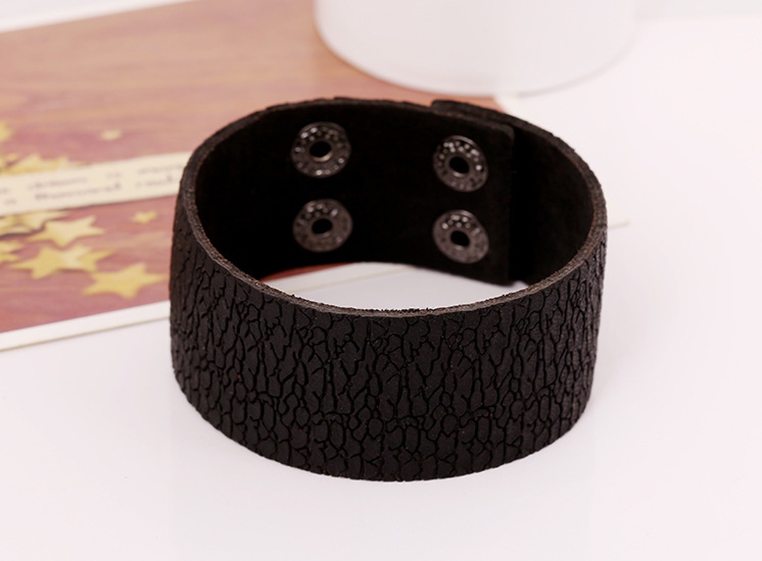 Leather Fashion Geometric bracelet  black NHPK1577black