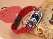 Leather Fashion Geometric bracelet  red NHPK1594redpicture1