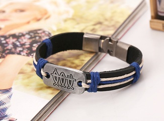 Leather Fashion Geometric bracelet  (Black male models) NHPK1599-Black male models