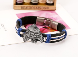 Leather Fashion Geometric bracelet  (male) NHPK1639-male