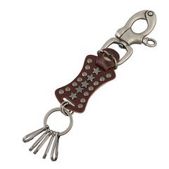 Leather Korea Geometric key chain  (brown) NHPK1643-brown