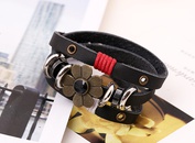 Leather Korea Geometric bracelet  black NHPK1646blackpicture1