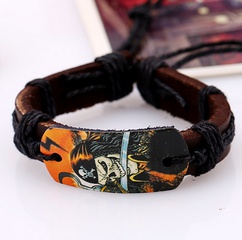 Leather Fashion Geometric bracelet  (Black line) NHPK1652-Black line
