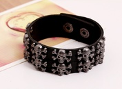 Leather Fashion Geometric bracelet  black NHPK1667blackpicture1