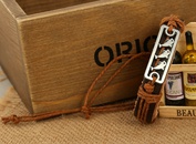 Leather Fashion Geometric bracelet  Fourcolor ropes are made NHPK1675Fourcolor ropes are madepicture4