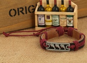 Leather Fashion Geometric bracelet  Fourcolor ropes are made NHPK1675Fourcolor ropes are madepicture5