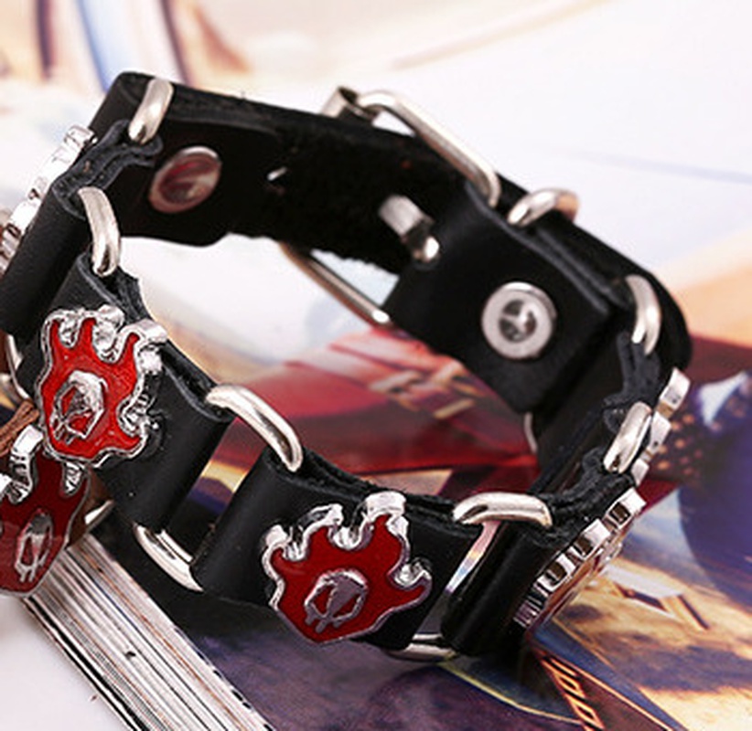 Leather Fashion Geometric bracelet  black NHPK1684black