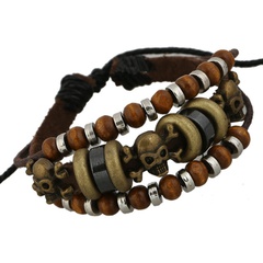 Leather Bohemia Geometric bracelet  (Photo Color) NHPK1695-Photo Color