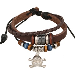 Leather Bohemia Geometric bracelet  (Photo Color) NHPK1735-Photo Color