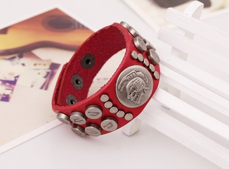 Leather Fashion Geometric bracelet  (red) NHPK1761-red