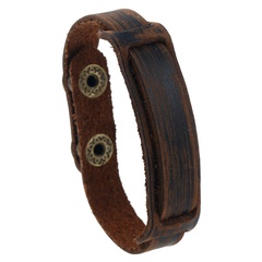 Leather Fashion Geometric bracelet  (Vintage brown) NHPK1767-Vintage brown