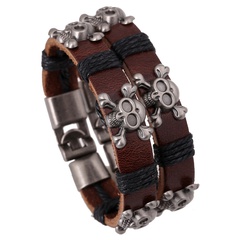 Leather Vintage Geometric bracelet  (male) NHPK1830-male