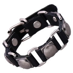 Leather Korea Geometric bracelet  (Black main section models) NHPK1836-Black main section models